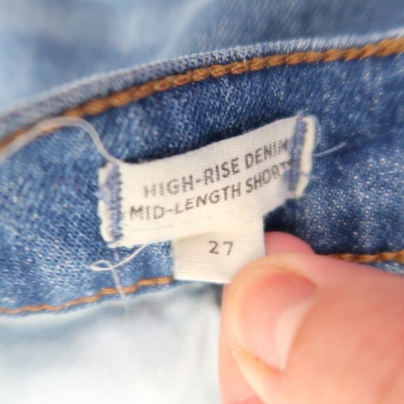 Madewell High Rise Denim Mid Length Shorts Blue Jean 27 - Picture 5 of 6